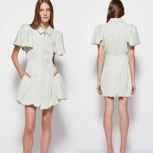 Jonathan Simkhai Callista‎ Zip-front Puff Sleeve Mini Dress